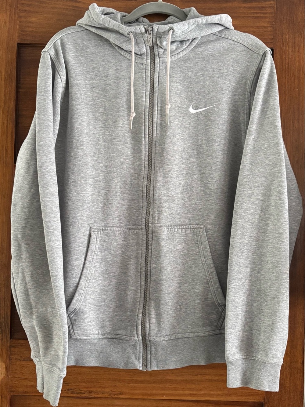 Nike Gray Full-Zip Hoodie with Swoosh